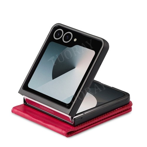 Leder Schutz Hülle Für Samsung Galaxy Z Flip 7 6 5 4 5G Handy Tasche Case Cover - Picture 7 of 69
