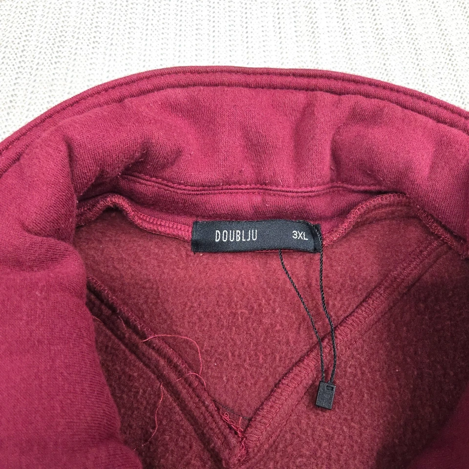 Chaqueta de motociclista Doublju Jersey para hombre 3XL XXXL roja borgoña granate cremallera completa polar Foto 4 de 4