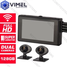 Vimel Motorbike 128GB Dual Camera WIFI Super Capacitor Hardwired Kit Security