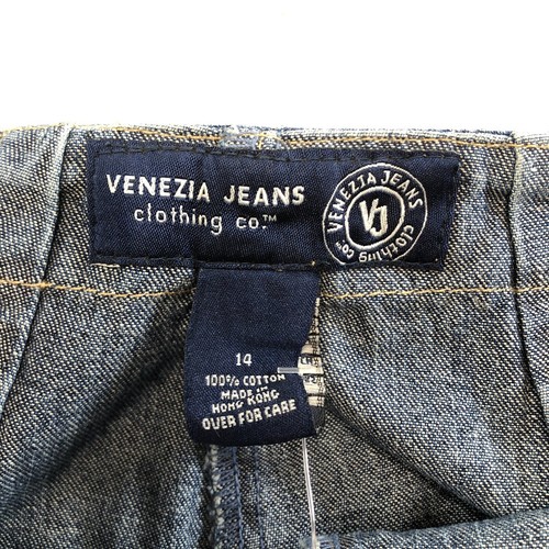 Venezia Jean Womens Skort Sz 14 Denim Front Pocket Side Zip Lane Bryant NWT - Picture 10 of 14