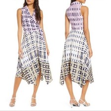 Adelyn Rae Rhiann Faux Wrap Geo Print Midi Dress S
