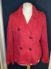 Marks & Spencer Red Blazer Light Smart Short Jacket Size 12