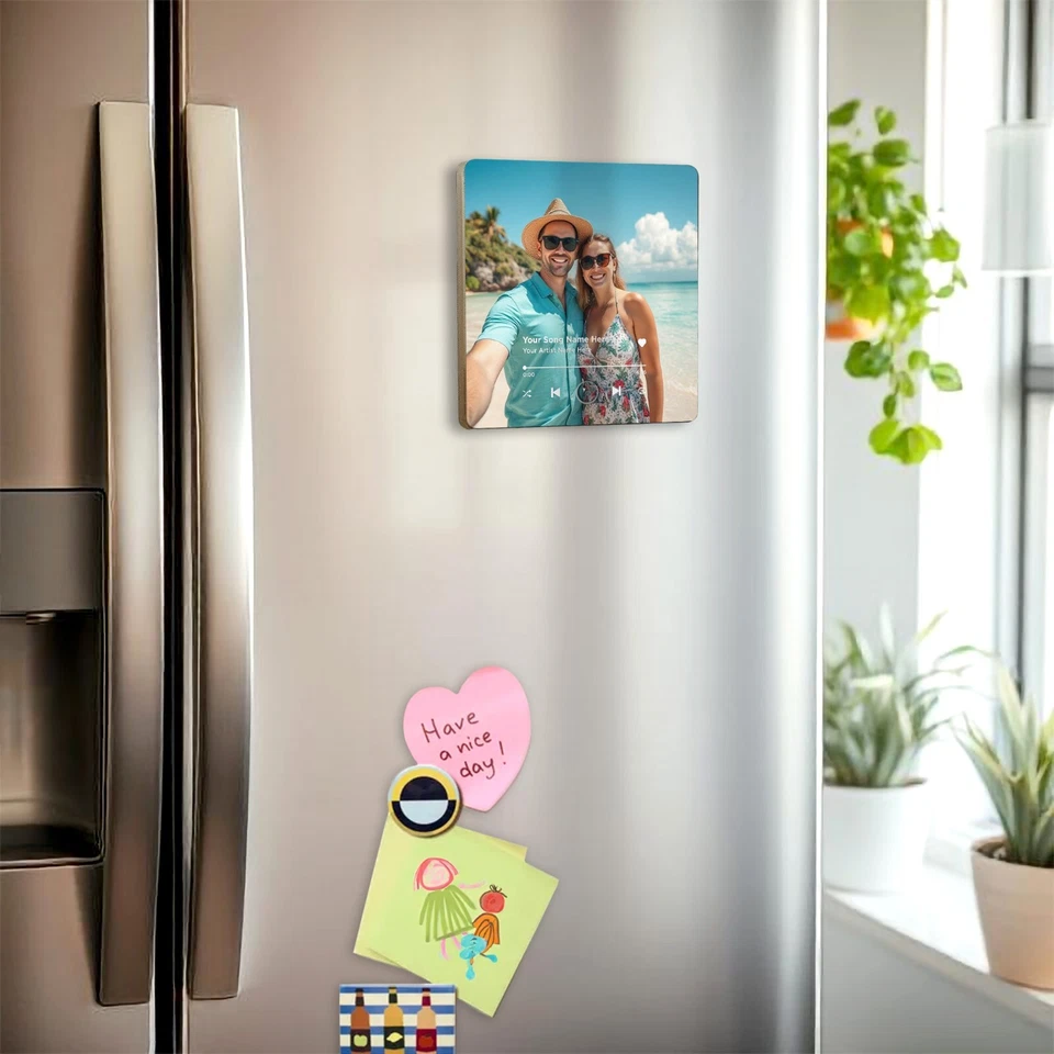 Music Fridge Magnet Player Add your Custom Sound Recording and Picture - Image 2 of 4