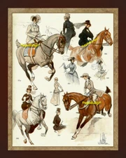 5x7 Vintage 1919 SIDESADDLE HORSE DRESS STYLES La Vie Parisienne cover Art print