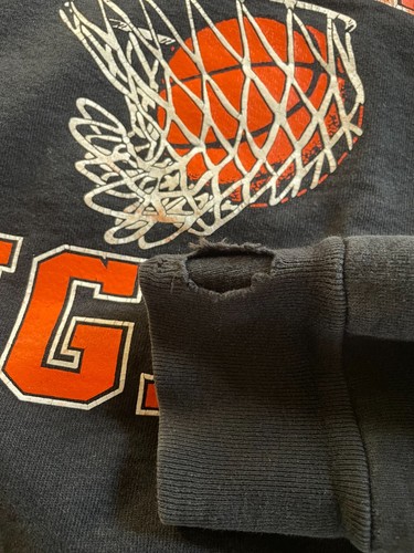 VINTAGE White Plains Tigers Basketball Sweatshirt Men’s 2XL Black Orange 90s - Picture 6 of 7