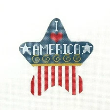 Danji /CH Designs July 4th Star Handpainted HP Needlepoint Canvas 427