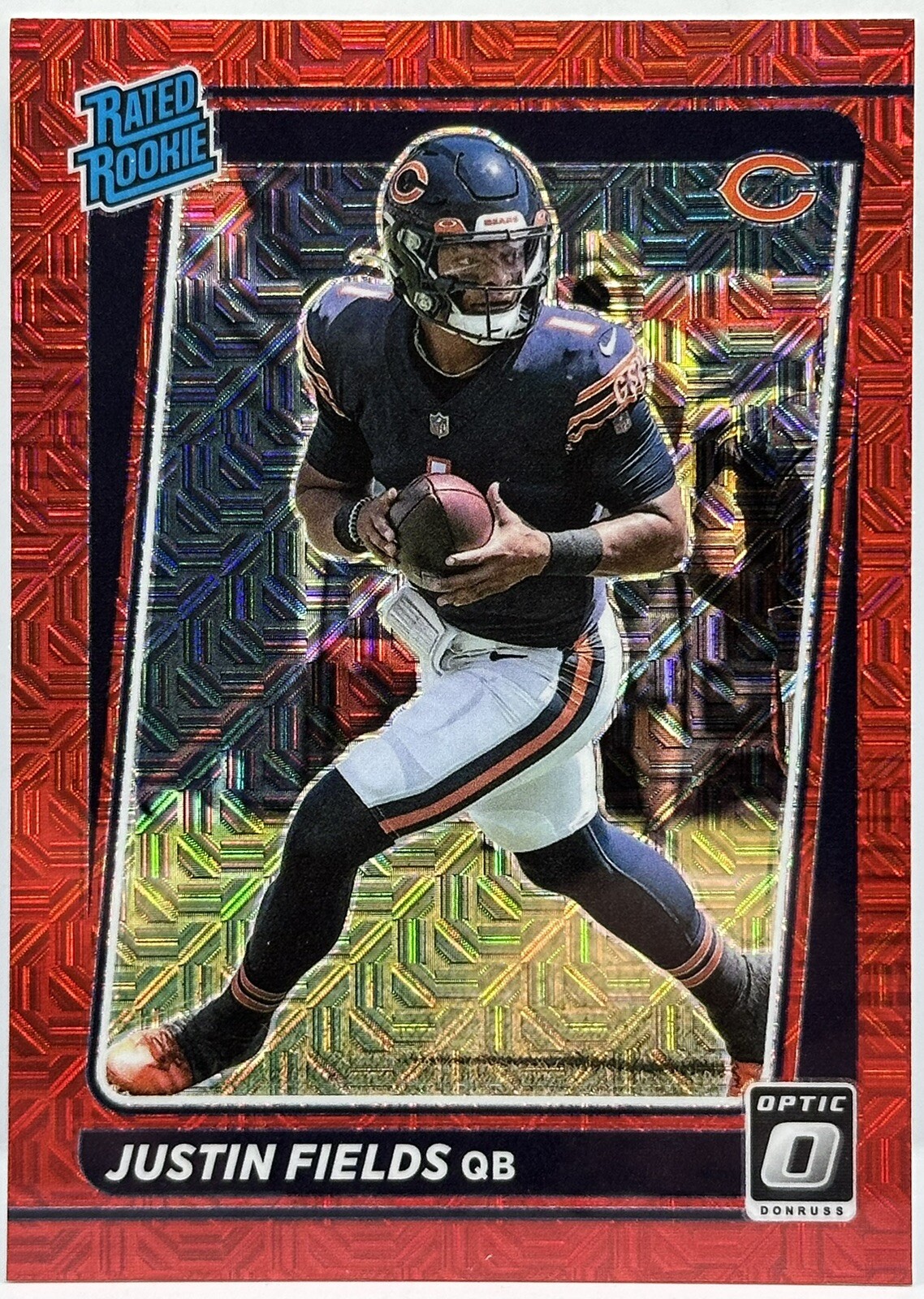 2021 Panini Donruss Optic - Rated Rookie Red Mojo Prizm #204 Justin Fields (RC)