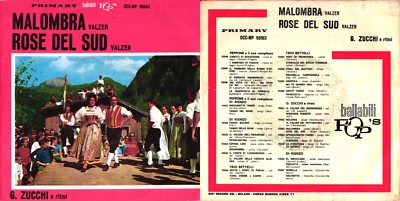 SCHEIBE 45 UMDREHUNGEN GIANFRANCO ZUCCHI E Rhythmen - MALOMBRA / ROSE DEL SUD