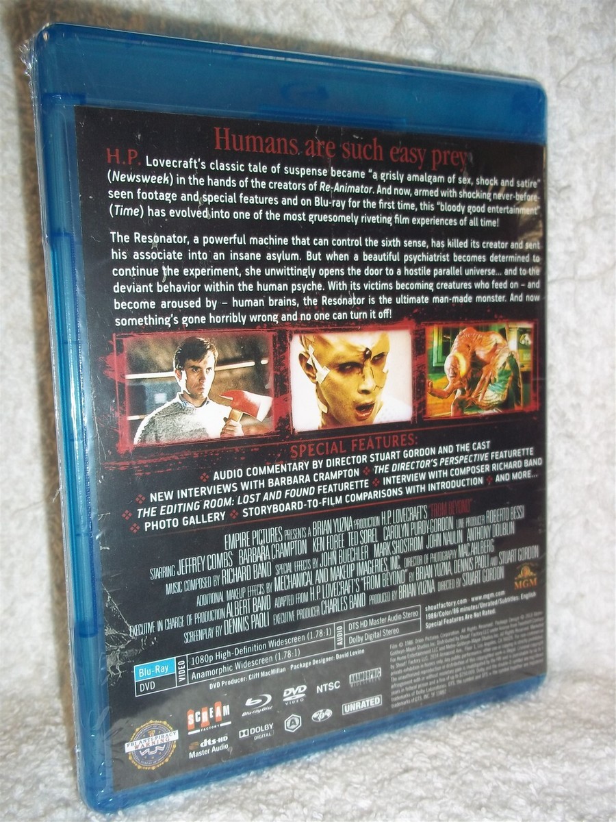 From Beyond (Blu-ray/DVD, 2013) horror Jeffrey Combs Barbara