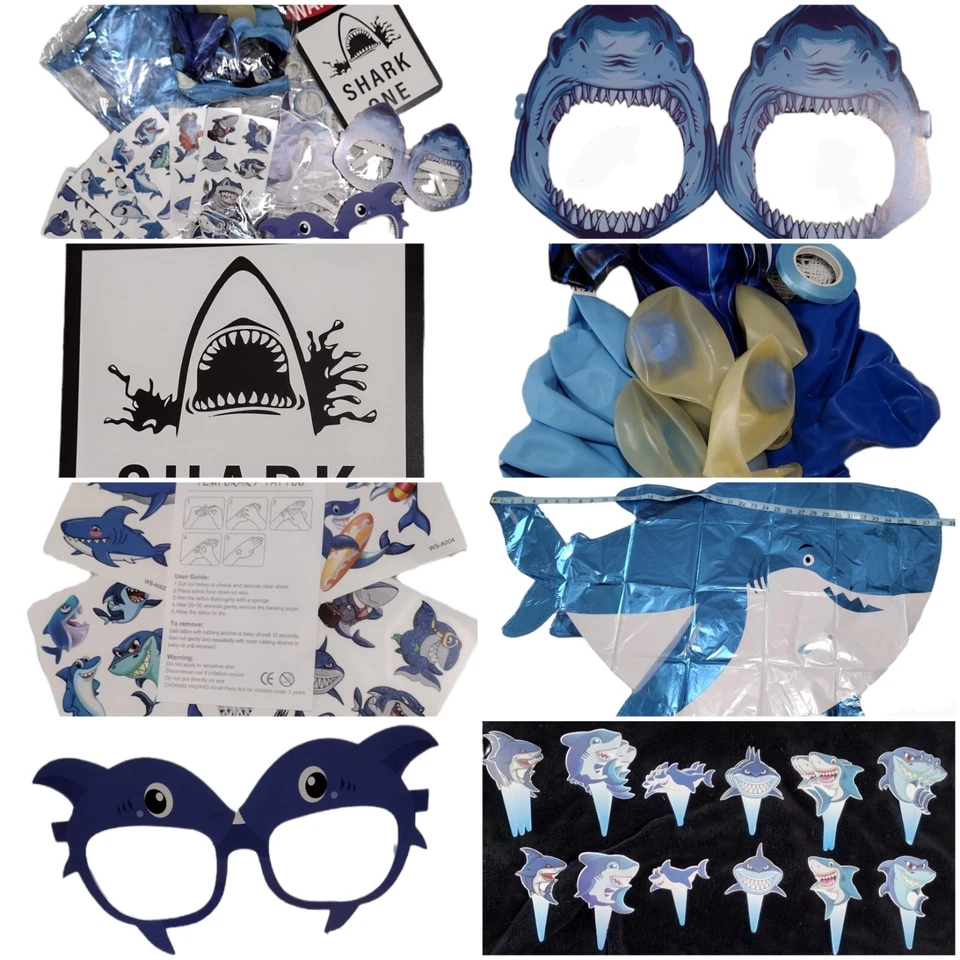 Kit Decoración Cumpleaños 80 PIEZAS **TIBURÓN** NUEVO  Foto 2 de 4
