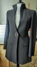 Emporio Armani Vintage Jacket In Khaki With Metal Circle Clasp It40 Fits Uk10