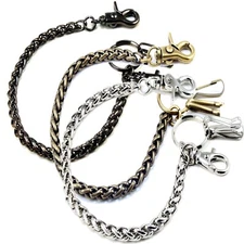 Basic Simple Strong Biker Trucker Key Jean Wallet Chain (10") SLV,BLK,BRN CS3913