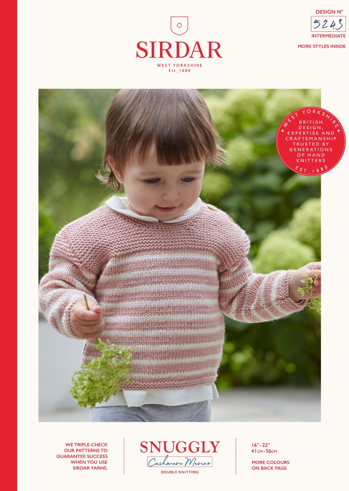 Sirdar Snuggly Cashmere Merino DK Knitting Pattern - 5243 Birth-3 years Sweater