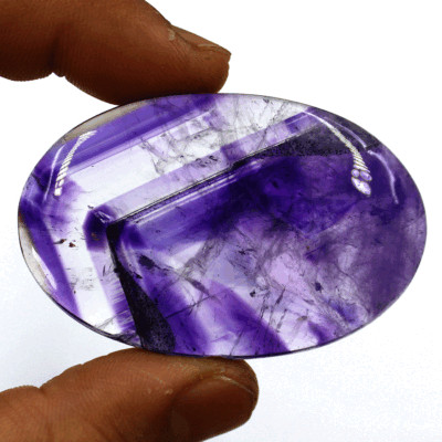 27.6g Rare Natural Fluorite In Amethyst Crystal Palmstone Mineral Specimen Reiki