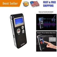 8GB Voice Activated Digital Recorder with Stereo Sound for Lectures & Meetings