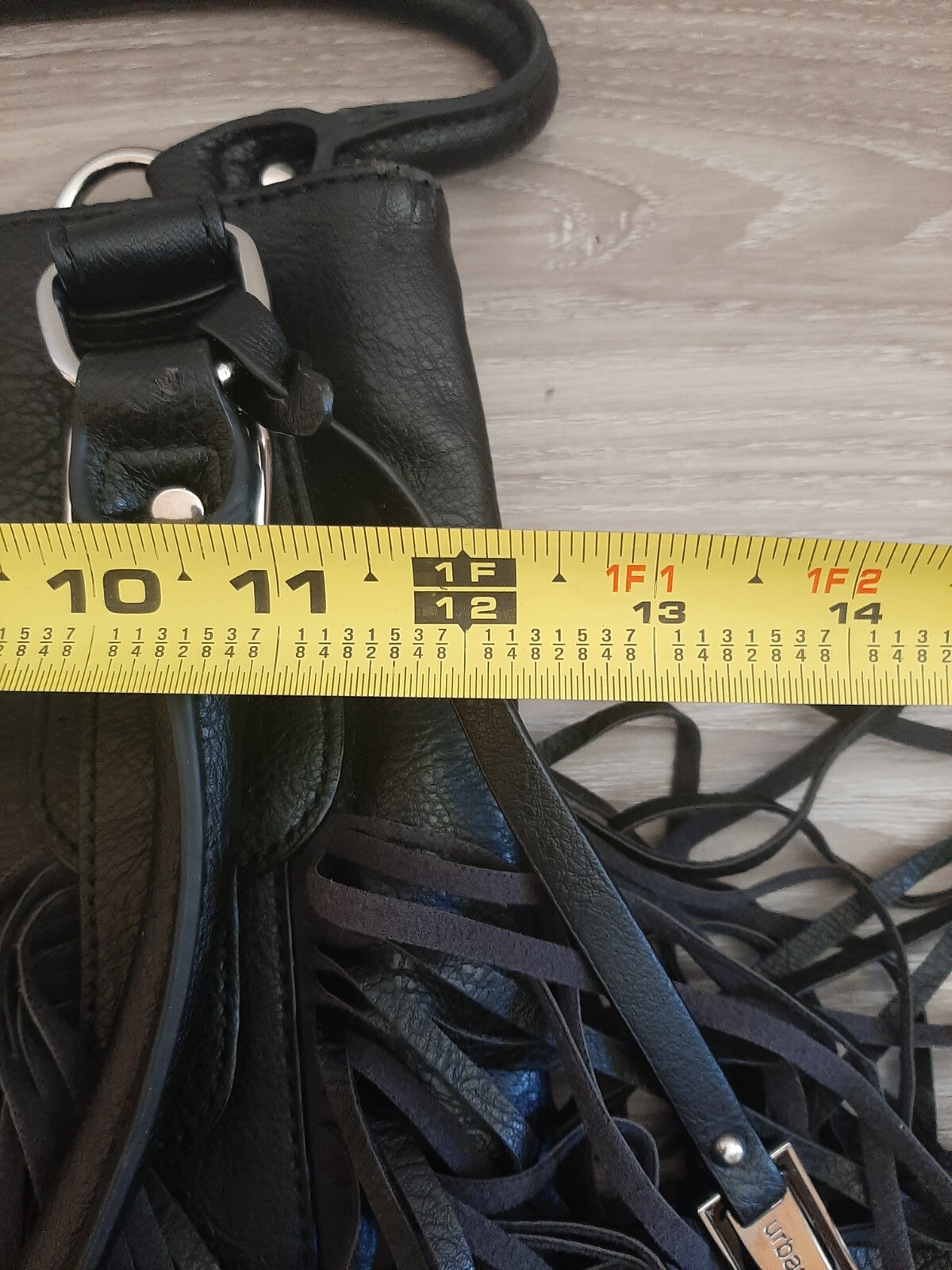 Urban Originals Black Fringe Leather Boho Purse eBay