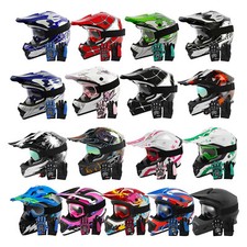 Youth Kids Motocross Helmet Child DOT ATV UTV MX OffRoad Goggles+Gloves 6 Colors