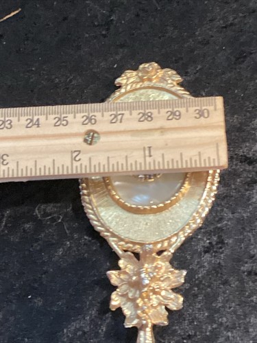 Unique Guilded Gold French Style Cameo Ornate Small Mirror - Picture 5 of 7