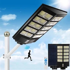 2000W Commercial Solar Street Light Dusk-Dawn Super Bright Parking Lot Road Lamp