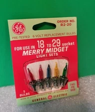 GE General Electric Merry Midget Lights Replacement Bulbs Color R2-20 2 Pin Base