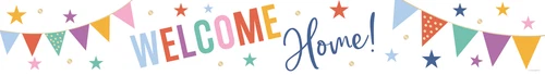 Welcome Home Banner Party Decoration Foil Bunting Garland 2.7 metres long