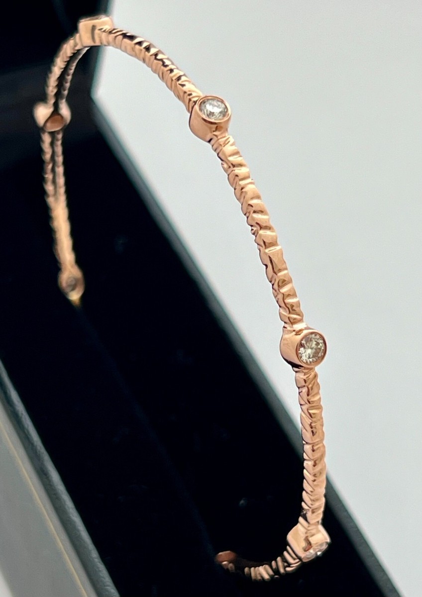 DIAMOND BANGLE BRACELET 14K ROSE GOLD, 0.80 CARAT VS DIAM, APPR. RET USD  $2,500 | eBay