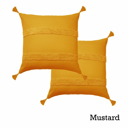 Pair of Indra Cotton Tassel European Pillowcases 65 x 65 cm by Accessorize - Picture 6 of 6