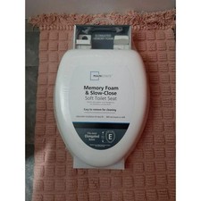 Mainstays 19-Inch Elongated Soft Toilet Seat Memory Foam,Quick-Release Hinges