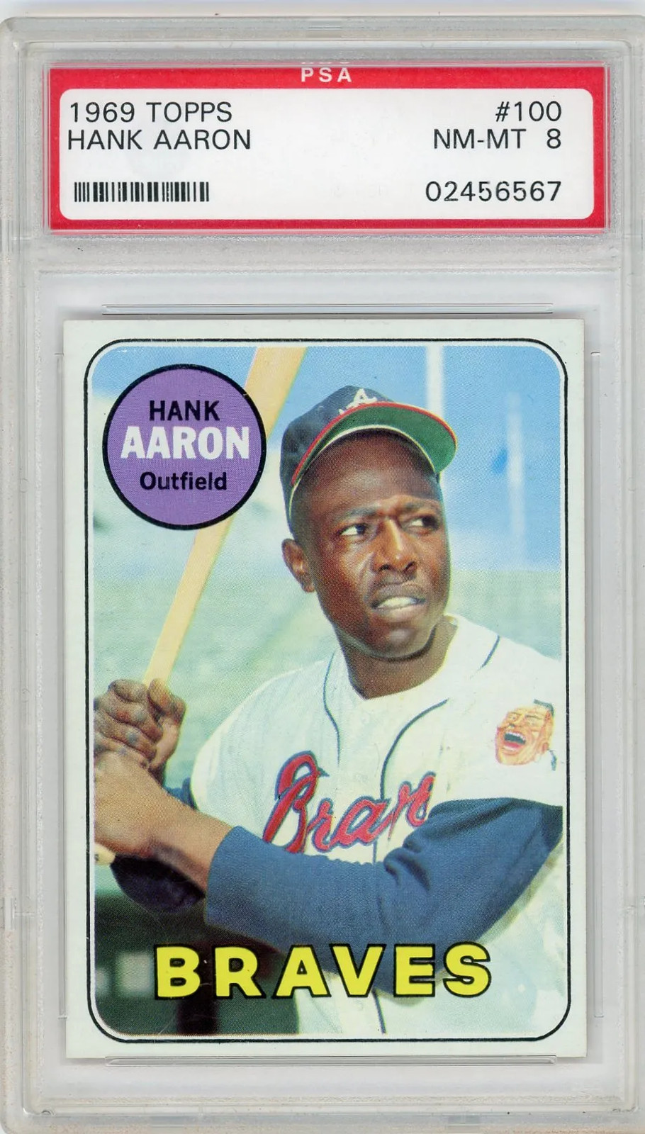 1969 Topps Hank Aaron #100 PSA 8
