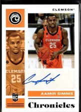 2021 Panini Chronicles Draft Picks Aamir Simms Rookie Auto Clemson R03