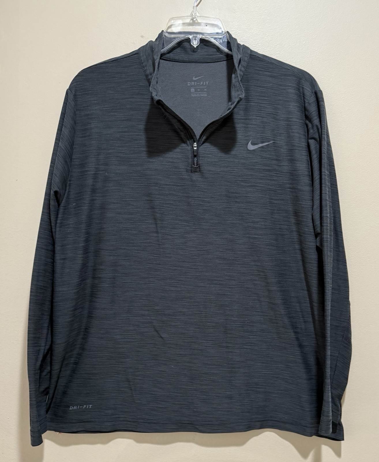 Nike Dri-FIT Men’s XL 1/4 Zip Long Sleeve Running Training Pullover Gray Black thumbnail 2