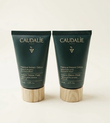 Bundle 2 CAUDALIE INSTANT DETOX MASK - TRAVEL SIZE 35ml / 1.1oz BRAND NEW SEALED