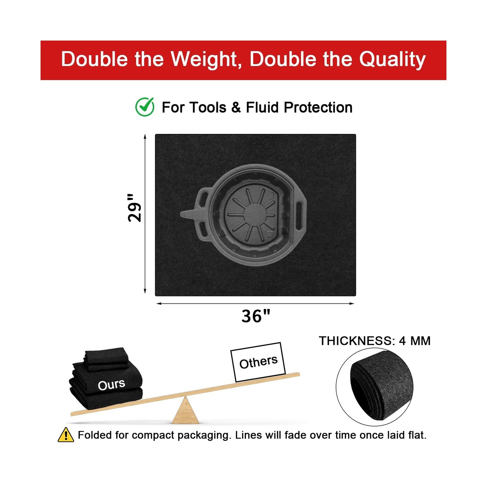 Golener Oil Spill Mat - Garage Floor Mat, Absorbent Oil Pad, Premium Maintena...