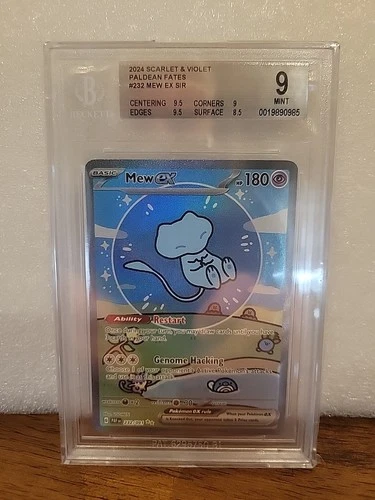 2024 Scarlet & Violet Paldean Fates #232 MEW EX SIR BGS 9!