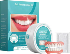 Moldable False Teeth Silicone Dentures for Women and Men, Upper Lower Matching