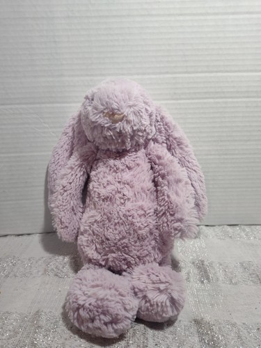 Jellycat BASHFUL LILAC BUNNY autentico medio 12" morbido peluche viola coniglio - Foto 1 di 15