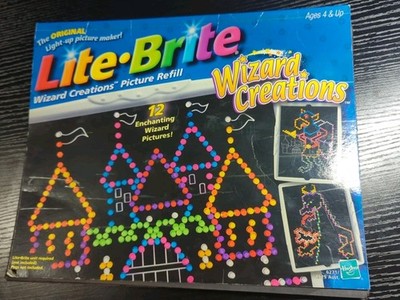Vintage 2001 LITE BRITE Wizard Creations Refill Pack + Random 10 New Pages Total