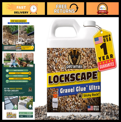 64 oz Rock Glue for Landscaping - Non-Toxic Ultra Adhesive, Easy Apply Gravel &