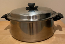 Vacumatic 6-Quart Stainless Steel Stock Pot Waterless Cookware Vintage with Lid