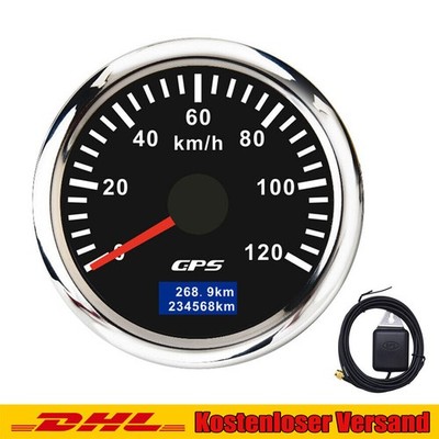 52mm Digital GPS 0-120km/h Tachometer Geschwindigkeitsmesser Gauge für Auto Boot