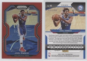 2020-21 Panini Prizm Red Prizm /299 Joel Embiid #141