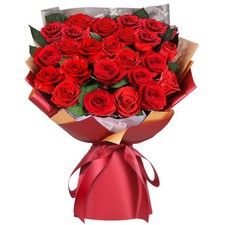 ADDWel 24 Preserved Red Roses Bouquet - Real Roses That Last 3 Years, Romantic