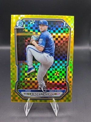 2026 Bowman Chrome KENDRY CHOURIO #BCP-7 YELLOW X-FRACTOR/75 ROYALS!