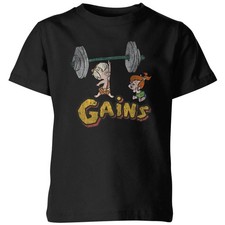 Image of Flintstones The - Distressed Bam Bam Gains Tee Kids | Official | Black
