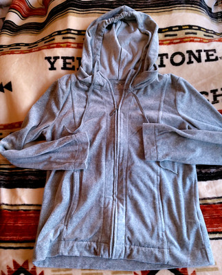 JONES NEW YORK SPORT HOODIE VTG HEATHER SIZE M FULL ZIP POCKETS SUPER SOFT COTTN