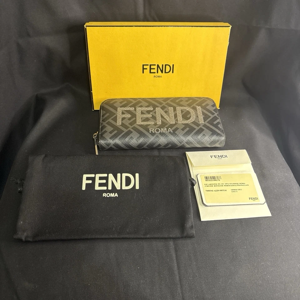 Cartera Fendi Roma Zippy en negro y gris Foto 2 de 4