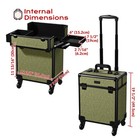 Byootique 2-Piece Makeup Train Case Cosmetic Organizer Kit Rococo Moss Salon — photo 8
