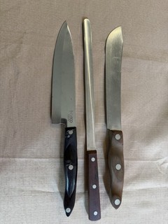 3 CUTCO Stainless Steel 1728 Knife Bread Lot Used Solid (READ & LOOK)