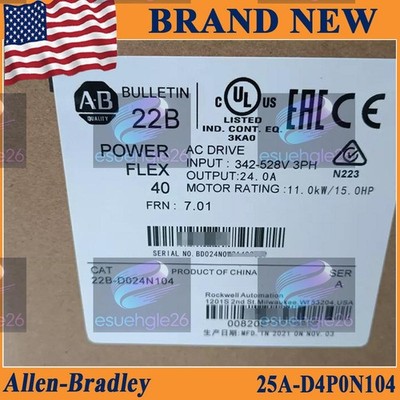 New Opened Box AB 22B-D024N104 PowerFlex 40 11 kW 15 HP AC Drive Same Day Ship
