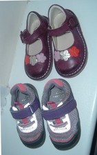 2 pair x infant girl shoes size 3  F  4  F EU19.5 21  Clarks